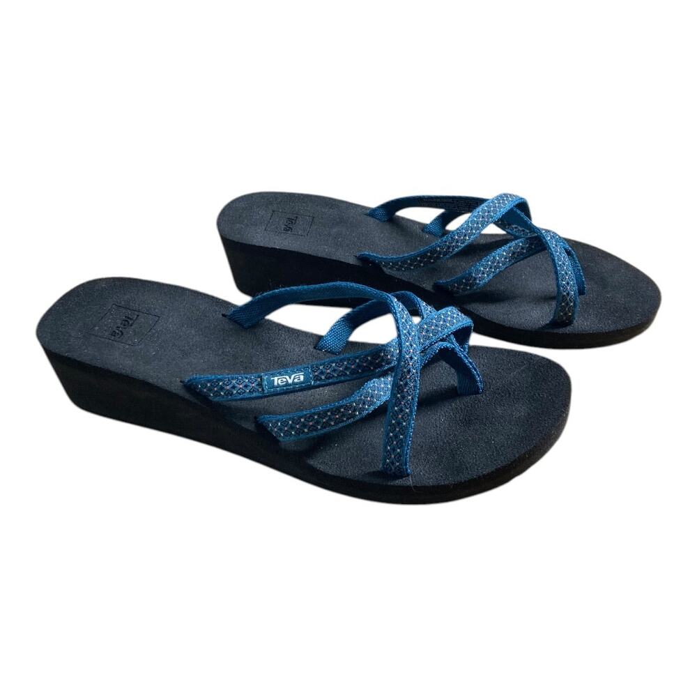 Teva Blue Mandalyn Wedge Sandals - Picture 2 of 5